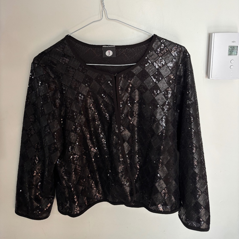 HOLIDAYS Black sequin vest